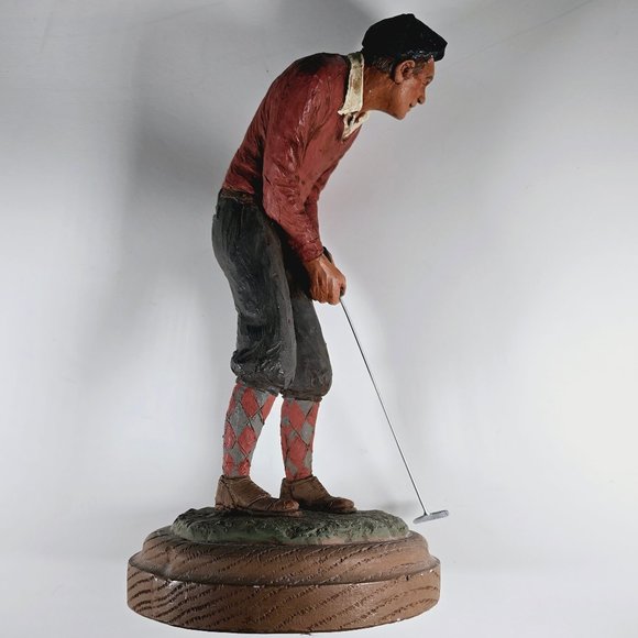 The Golfer, Sculpture by Michael Garman Signed 1987 11" tall base 6" wide - Picture 4 of 8